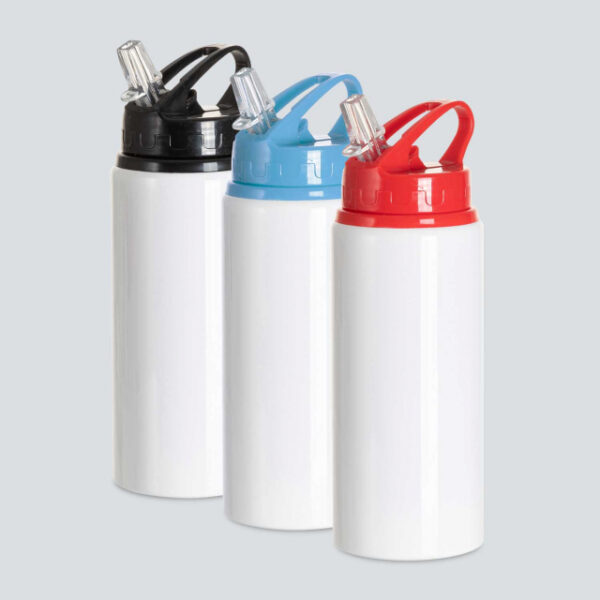 Botella Bs Aluminio Para Sublimacion Con Tapa Bombilla De 600 Ml