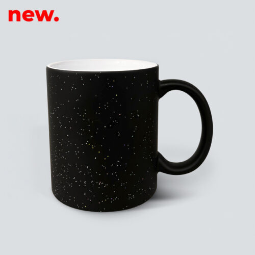 Tazon Sublimacion Cambia Color Negro Glitter Sg 11 Oz