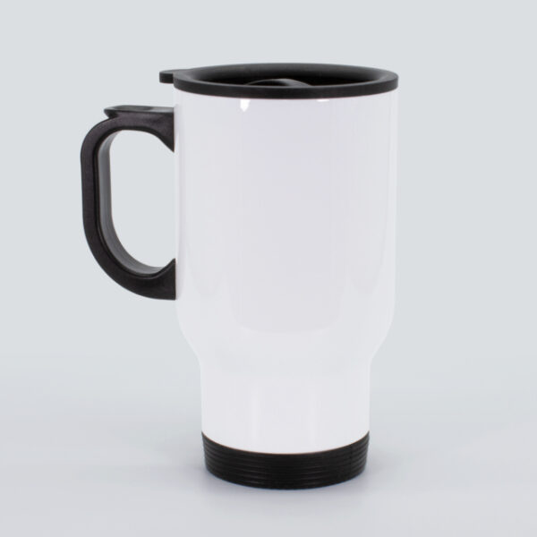 Tazon Para Sublimacion Termico De Acero Inoxidable Blanco Con Tapa 14 Oz