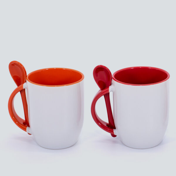 Tazon Para Sublimacion Con Cuchara Premium